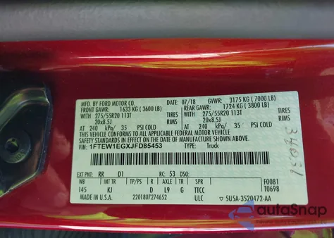 2018 Ford F-150 King Ranch from USA, damaged, VIN 1FTEW1EGXJFD85453